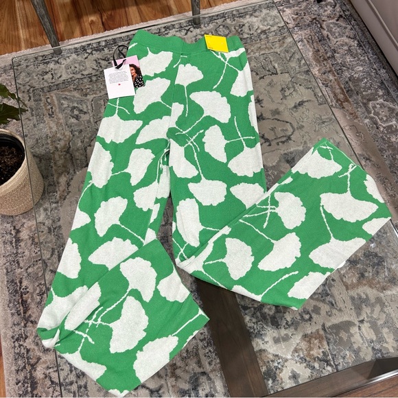 NWT Diane Von Furstenberg Target High Rise Gingko Green Sweater Knit Pants XXS - Picture 4 of 12
